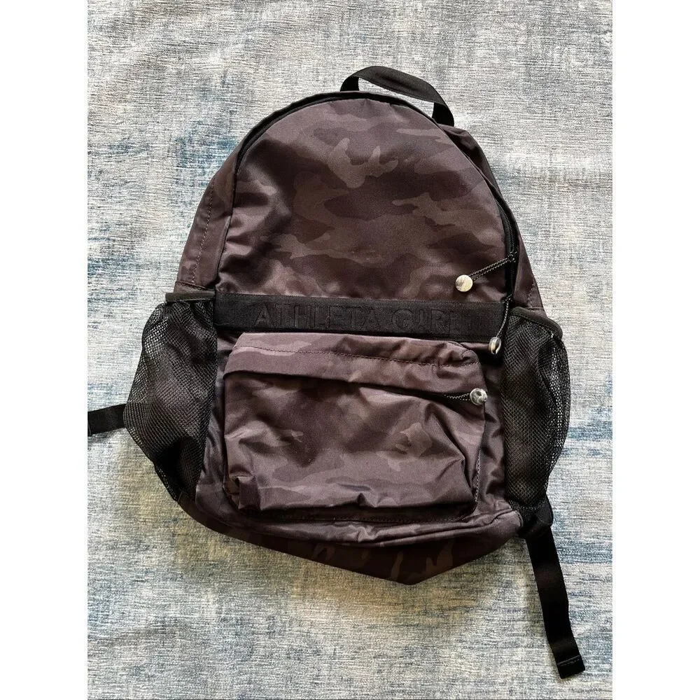 NWOT Athleta Girl Black Gray Camo Limitless Backpack